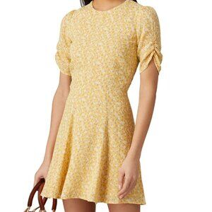 Reformation Yellow Floral Mini Dress